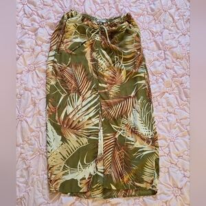 Iris Palm Leaf Swim Sarong - Green and Brown